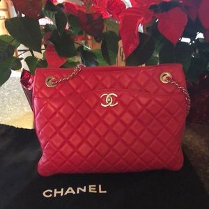 COPY - Chanel S14 Accordion Chain Pink Shopping Tote